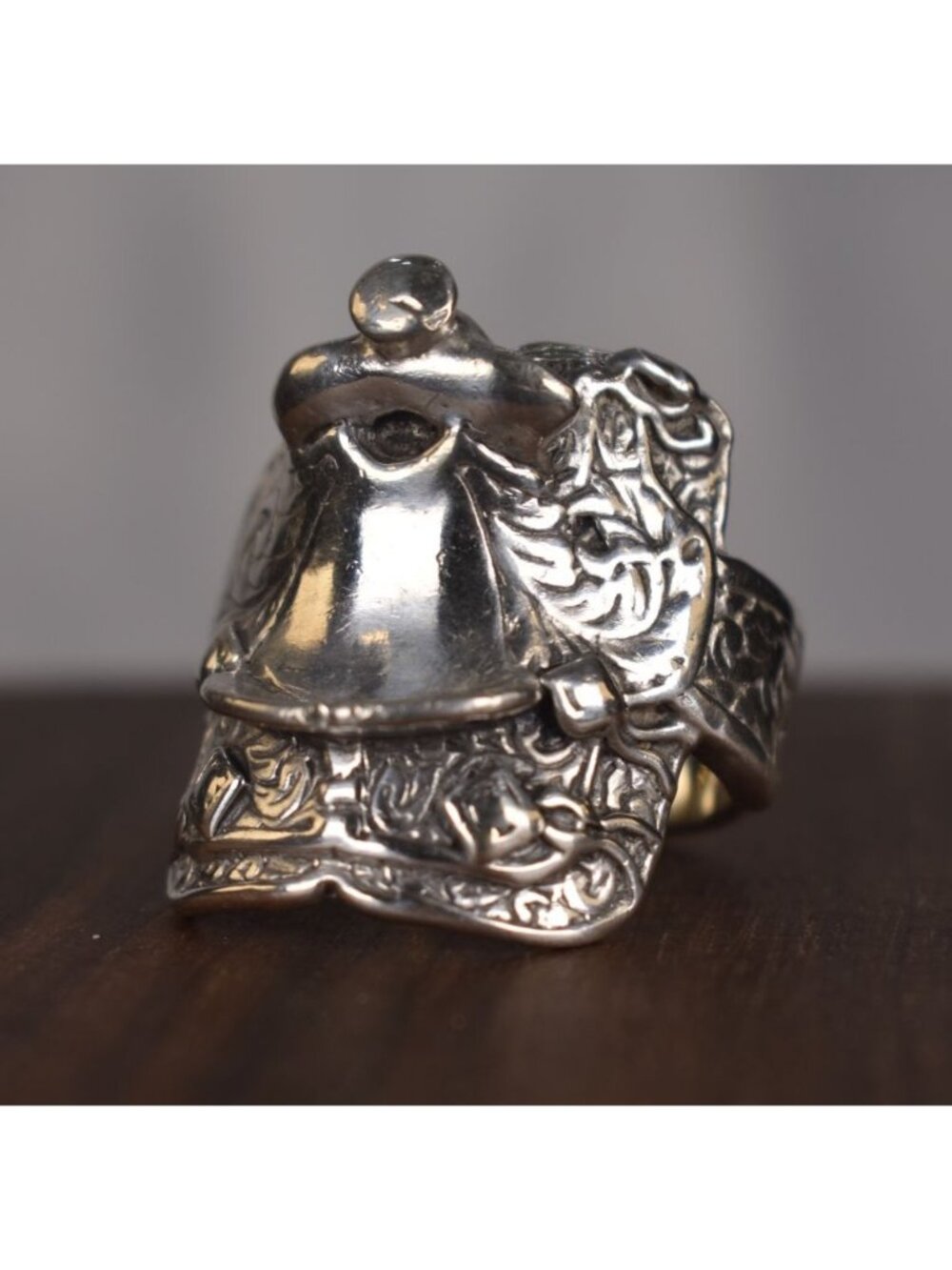 Vintage Southwestern Cowboy Saddle 925 Sterling Silver Ring